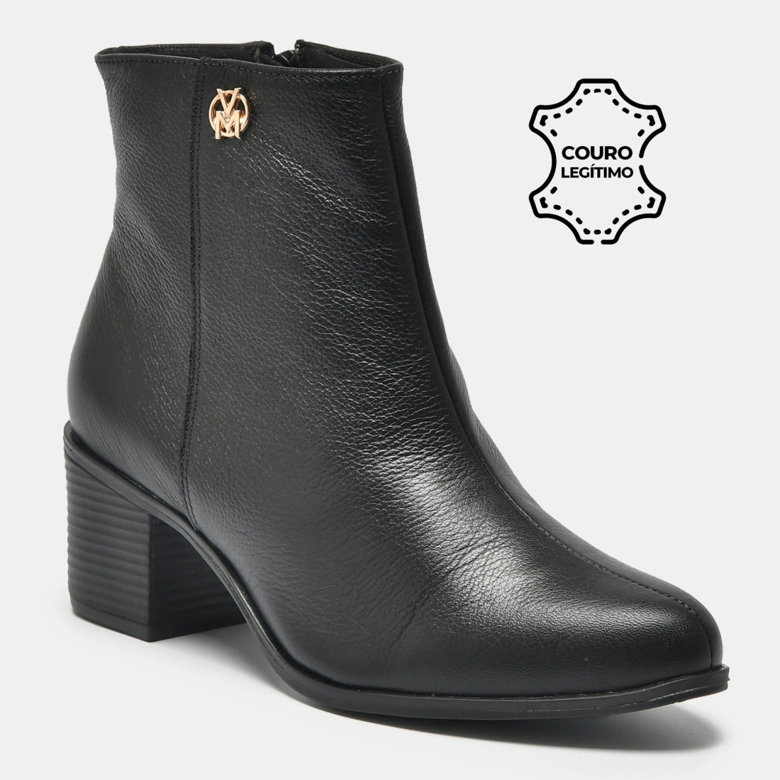 Bota Social Couro Preto