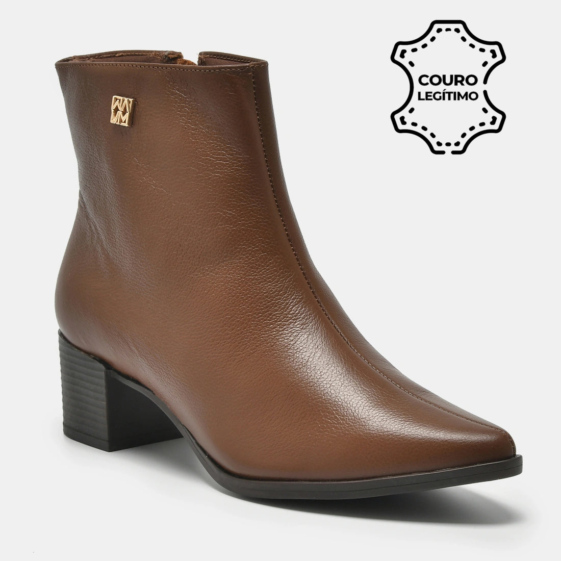 Bota Social Couro Marrom