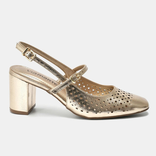 Sapato Scarpin Dourado